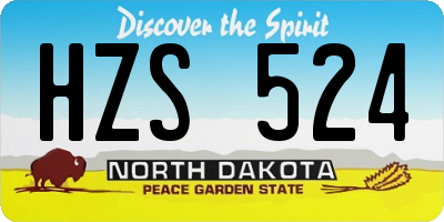 ND license plate HZS524