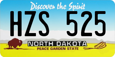 ND license plate HZS525