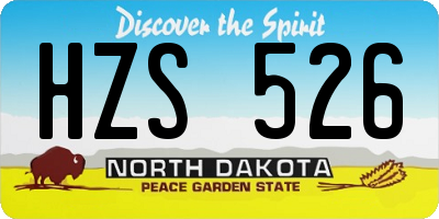 ND license plate HZS526