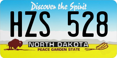 ND license plate HZS528