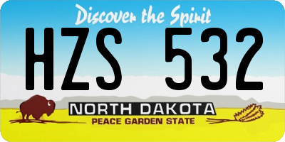 ND license plate HZS532