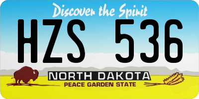 ND license plate HZS536