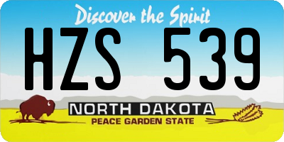 ND license plate HZS539