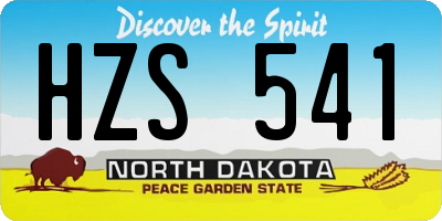 ND license plate HZS541
