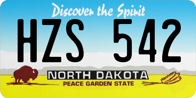 ND license plate HZS542