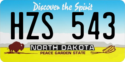 ND license plate HZS543