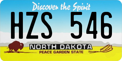ND license plate HZS546