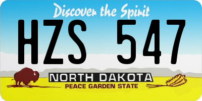 ND license plate HZS547