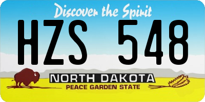ND license plate HZS548
