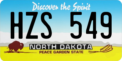 ND license plate HZS549