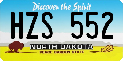 ND license plate HZS552