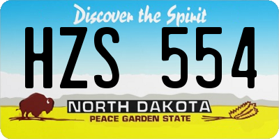 ND license plate HZS554