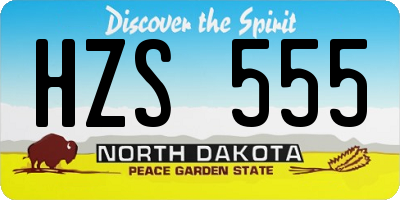 ND license plate HZS555