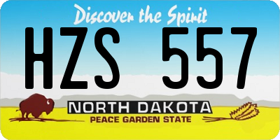 ND license plate HZS557