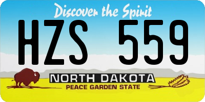ND license plate HZS559
