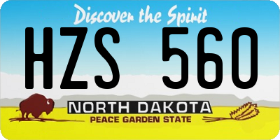ND license plate HZS560