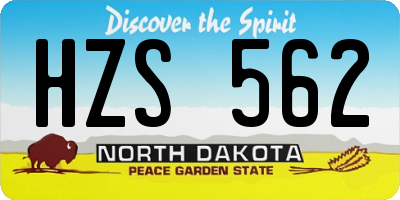 ND license plate HZS562