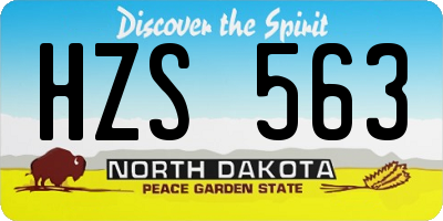 ND license plate HZS563