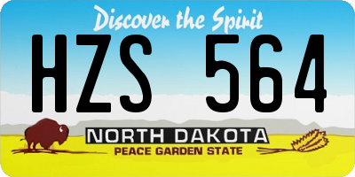 ND license plate HZS564