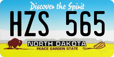 ND license plate HZS565