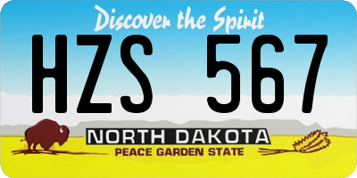 ND license plate HZS567