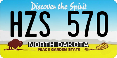 ND license plate HZS570