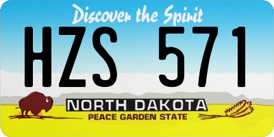 ND license plate HZS571