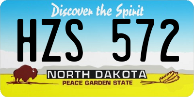 ND license plate HZS572