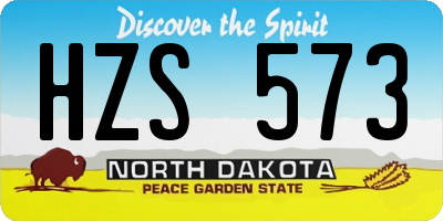 ND license plate HZS573