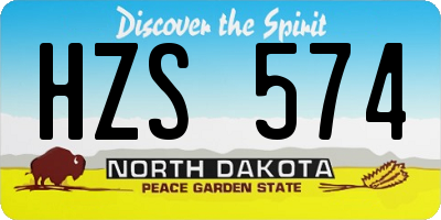 ND license plate HZS574