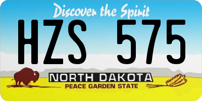 ND license plate HZS575
