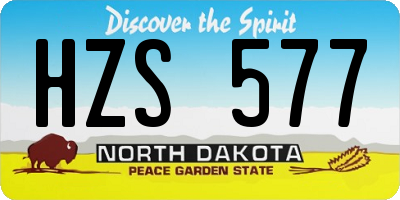 ND license plate HZS577