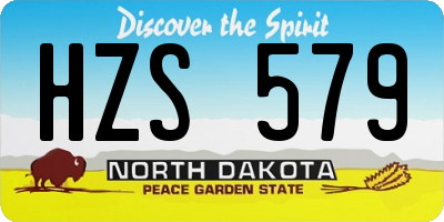 ND license plate HZS579