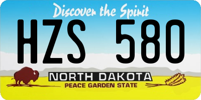 ND license plate HZS580