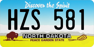 ND license plate HZS581