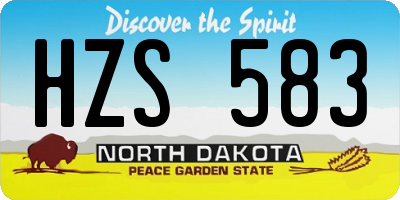 ND license plate HZS583