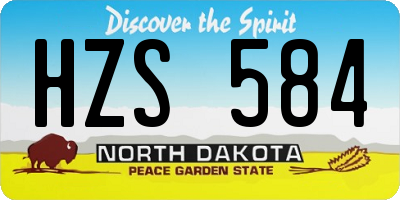 ND license plate HZS584