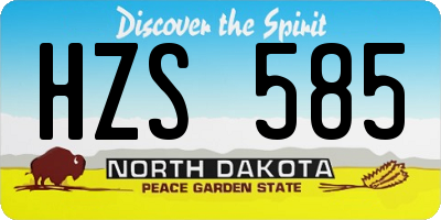 ND license plate HZS585