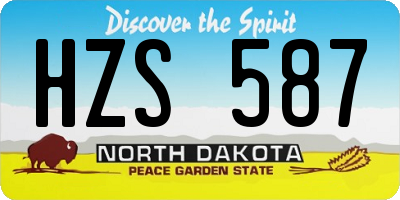 ND license plate HZS587