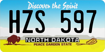ND license plate HZS597