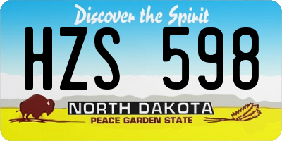ND license plate HZS598