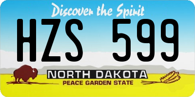 ND license plate HZS599
