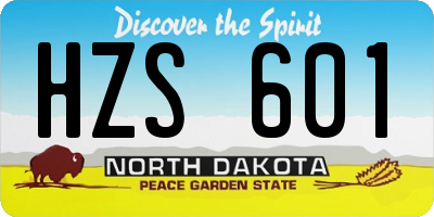 ND license plate HZS601