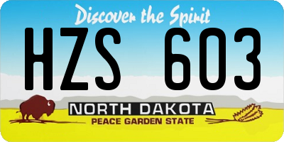 ND license plate HZS603