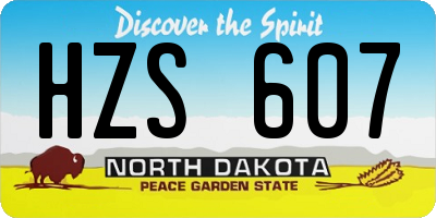 ND license plate HZS607