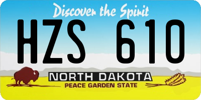 ND license plate HZS610