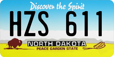 ND license plate HZS611