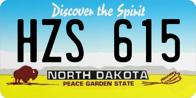 ND license plate HZS615