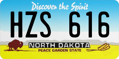 ND license plate HZS616
