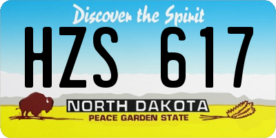 ND license plate HZS617